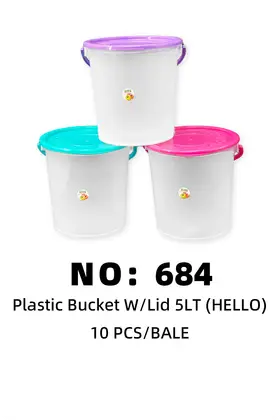 NO：684 hello 5LT透明水桶 10PCS/BALE