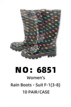 NO：6851 女花色雨鞋 10PAIR/CASE