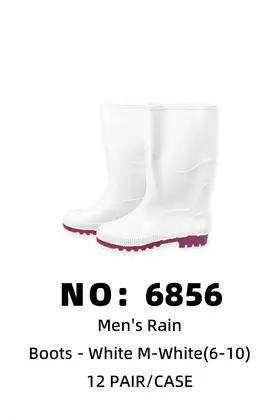 NO：6856 男白色雨鞋 12PAIR/CASE