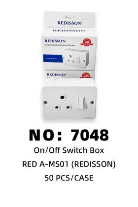 NO：7048 REDISSON开关盒1开+1插 50PCS/CASE
