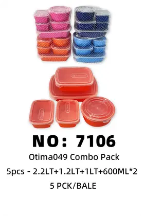 NO：7106 otima组合饭盒 5PCK/BALE
