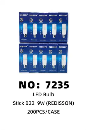 NO：7235 RED 9W STICK B22节能灯 200PCS/CASE