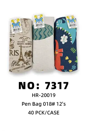 NO：7317 018帆布铅笔袋 4x7x20 40PCK/CASE