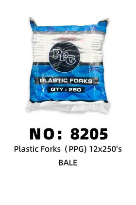 NO：8205 一次性叉子 塑料叉12×250’s   BALE